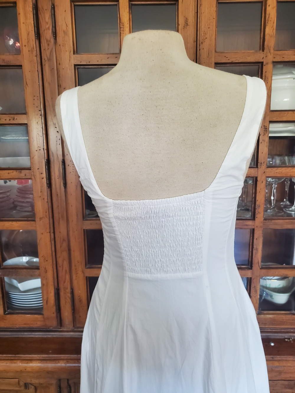 White Square-Neck Maxi Dress Size 4 - Picture 5 of 7